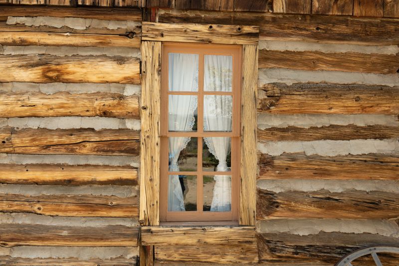 Stained Log Cabin Exterior